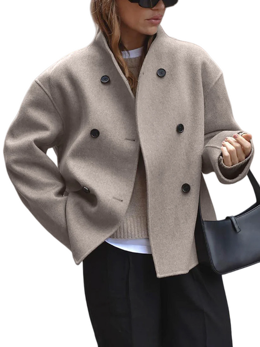 Trendige, weitgefasste Jacke mit Knopfverschluss für Damen