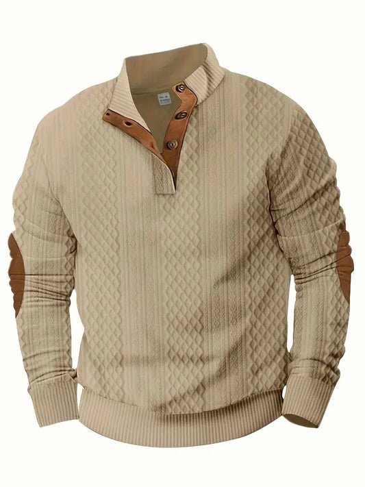 Outdoor-Strickpullover mit Patches für Herren