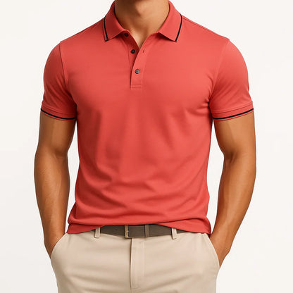 Klassisches Poloshirt in Uni-Farbe für Herren