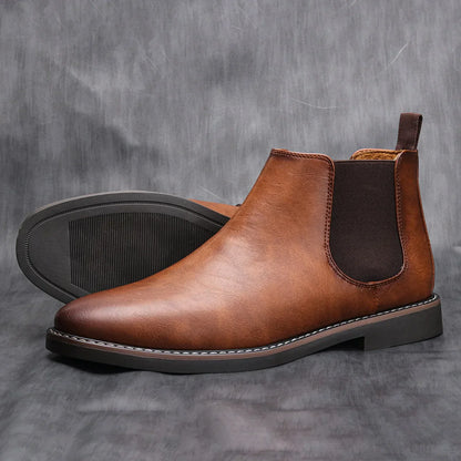 Eleganter Herren Chelsea-Stiefel aus Leder