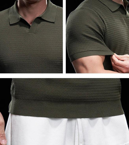 Herren Polo Shirt Strick – Smart Casual Poloshirt mit Struktur