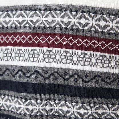 Herren Pullover mit Retro-Muster und Stehkragen