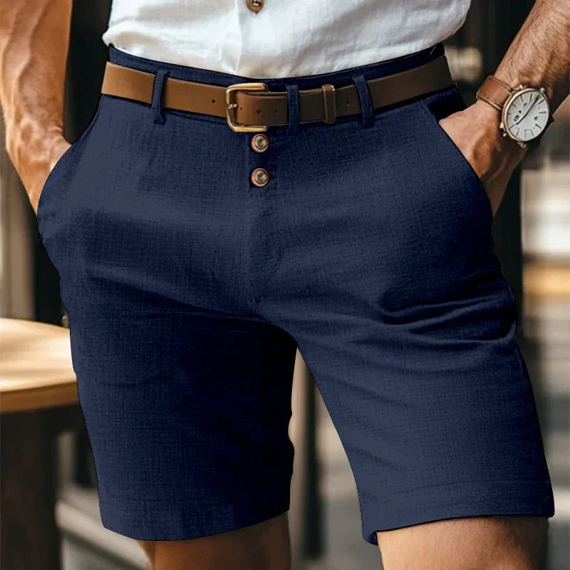 Leichte Herren-Shorts im Vintage-Look mit Leinen-Anteil