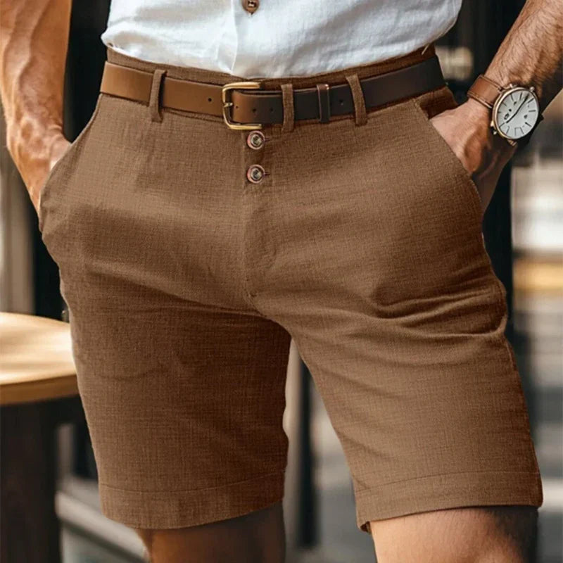 Leichte Herren-Shorts im Vintage-Look mit Leinen-Anteil