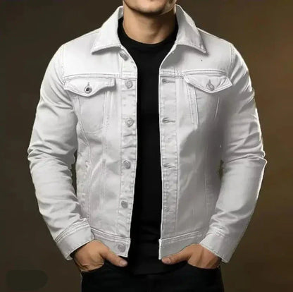 Herren Jeansjacke aus Baumwolle mit geradem Schnitt und Brusttaschen
