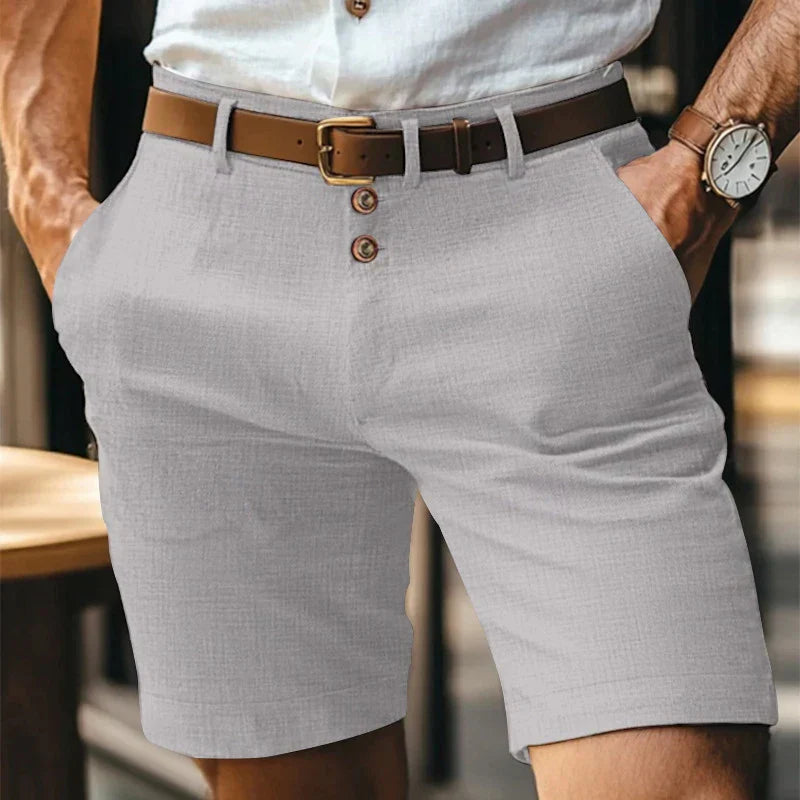 Leichte Herren-Shorts im Vintage-Look mit Leinen-Anteil