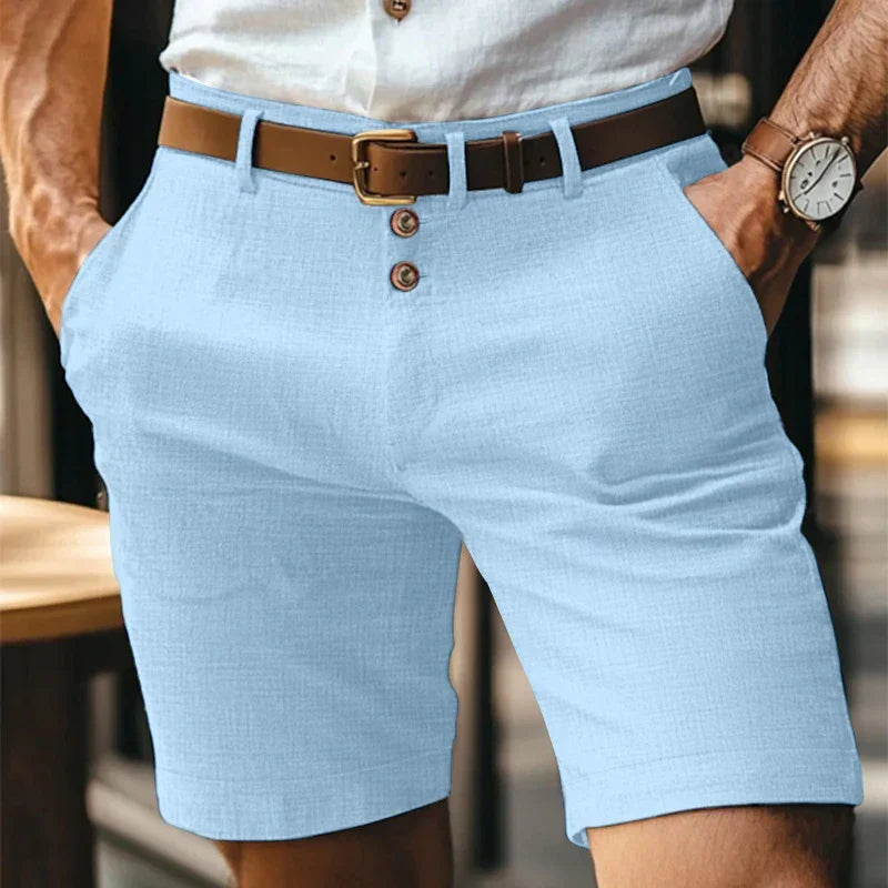 Leichte Herren-Shorts im Vintage-Look mit Leinen-Anteil