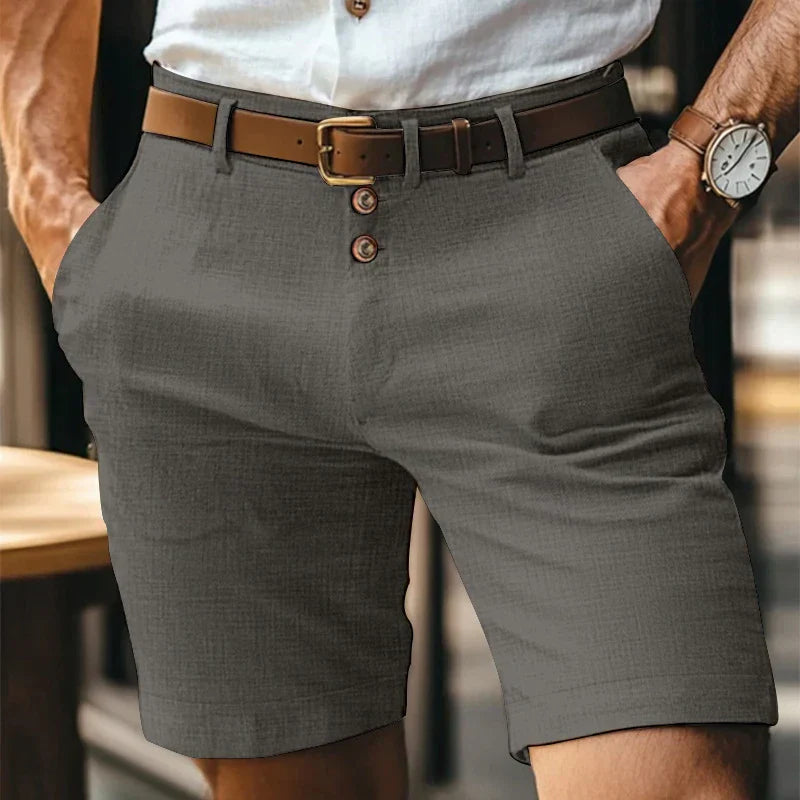 Leichte Herren-Shorts im Vintage-Look mit Leinen-Anteil