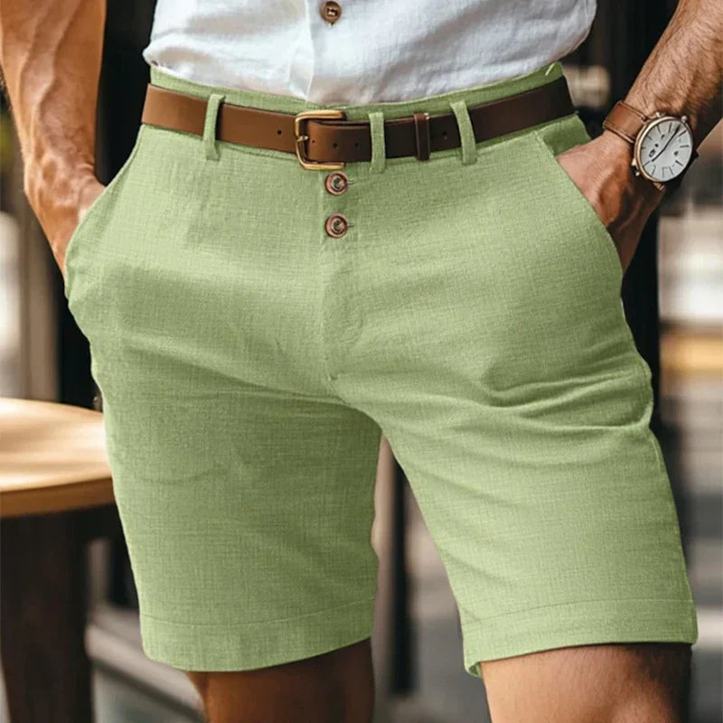 Leichte Herren-Shorts im Vintage-Look mit Leinen-Anteil