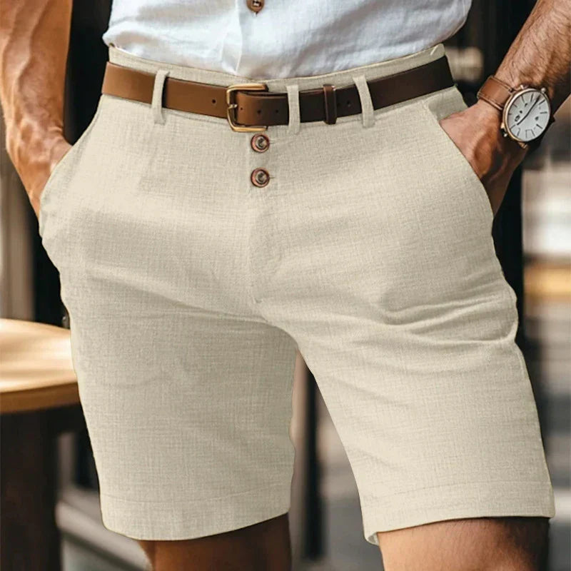 Leichte Herren-Shorts im Vintage-Look mit Leinen-Anteil