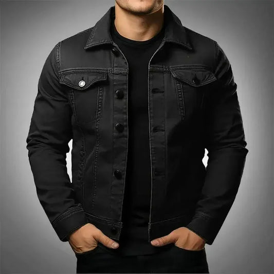 Herren Jeansjacke aus Baumwolle mit geradem Schnitt und Brusttaschen
