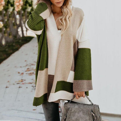Damen Strickjacke mit Blockstreifen