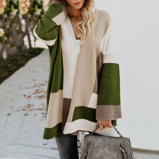 Damen Strickjacke mit Blockstreifen