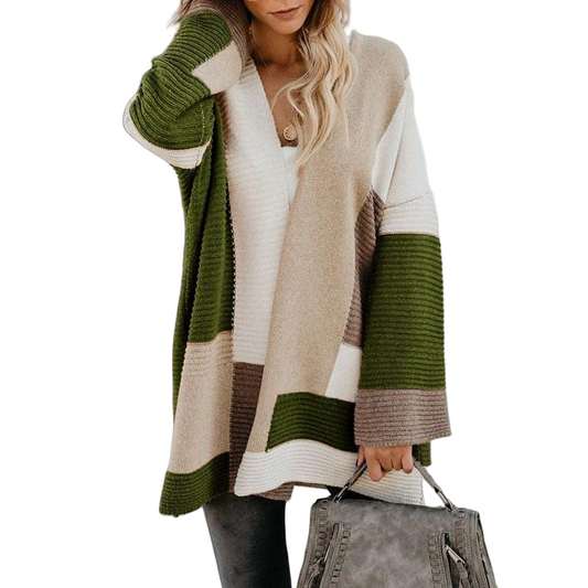 Damen Strickjacke mit Blockstreifen