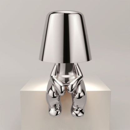 Moderne Designer Tischlampe mit Skulptur-Fuß