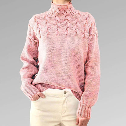 Damen Rollkragenpullover mit Zopfmuster