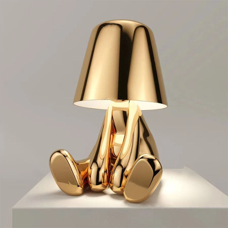 Moderne Designer Tischlampe mit Skulptur-Fuß