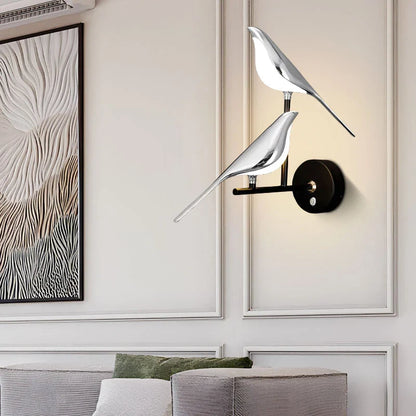 Moderne LED -Kunstdesign Vogel Wandleuchte