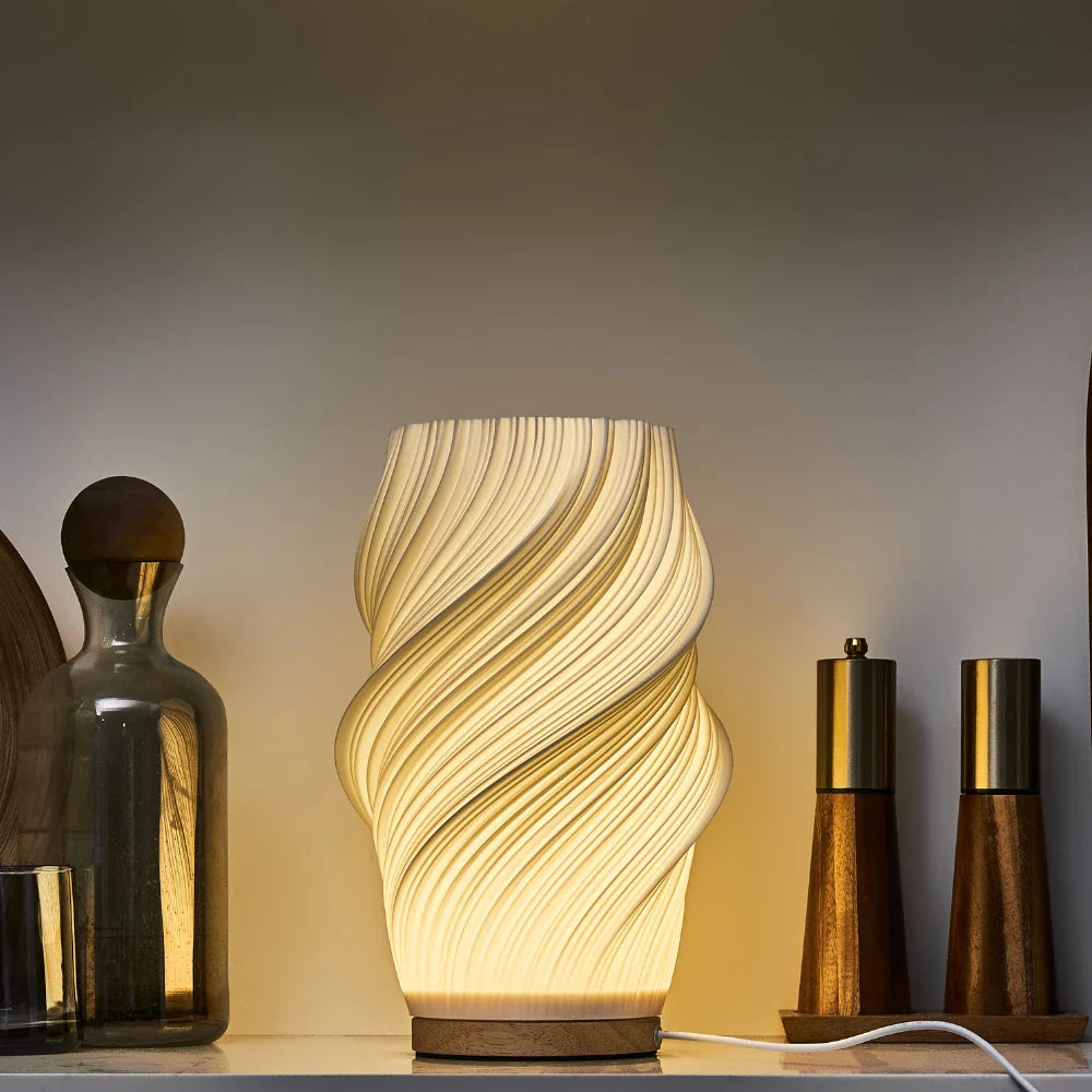 LED Tischlampe Wellenstruktur – Designerlampe
