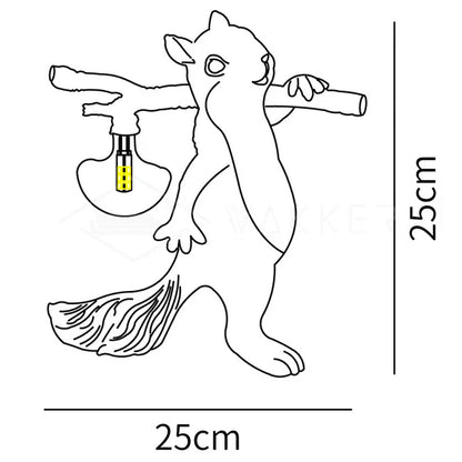 NutroLux Tischlampe Eichhörnchen Deko LED Gold für Wohnzimmer