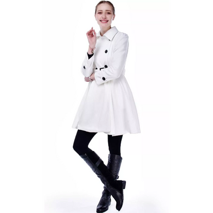 Doppelreihiger Woll-Peacoat mit Gürtel