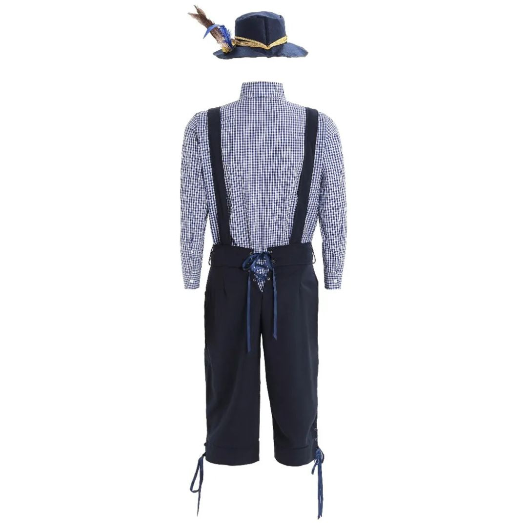 Authentisches Herren-Trachtenkostüm mit Hemd und Lederhose – ideal fürs Oktoberfest