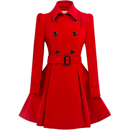 Doppelreihiger Woll-Peacoat mit Gürtel