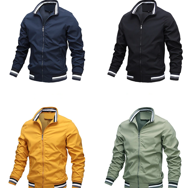 Leichte Herren Übergangsjacke mit Reißverschluss und Kontrastdetails