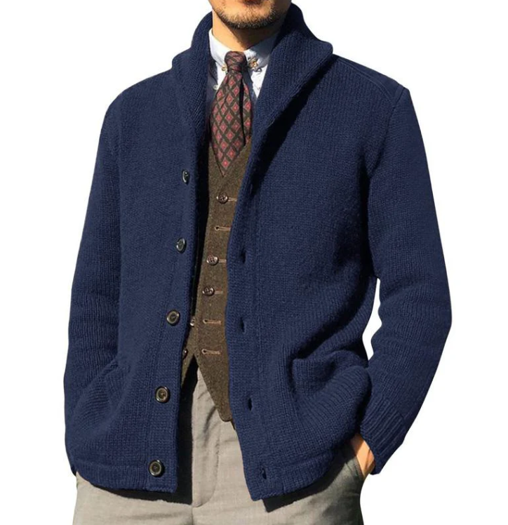 Klassisch gestrickter Herren-Cardigan mit Knöpfen