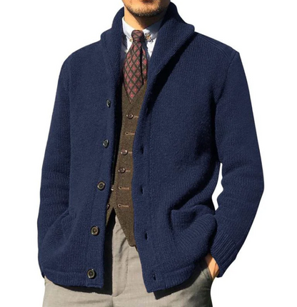 Klassisch gestrickter Herren-Cardigan mit Knöpfen