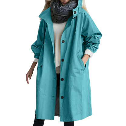 Wasserdichter Trenchcoat mit Kapuze für Damen