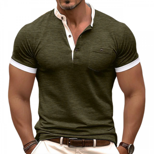 Herren Slim Fit T-Shirt mit Farbblock