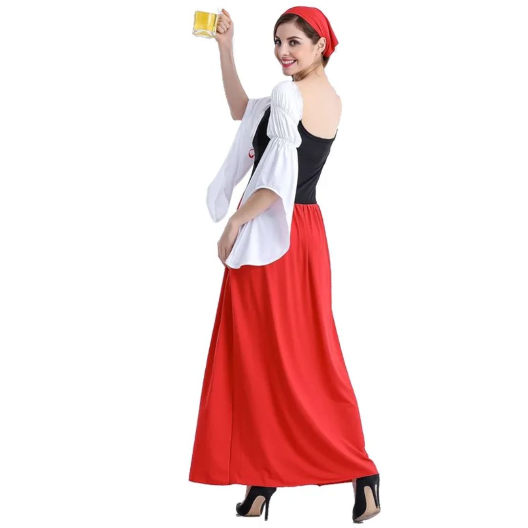 Traditionelles Dirndl in leuchtendem Rot für das Oktoberfest