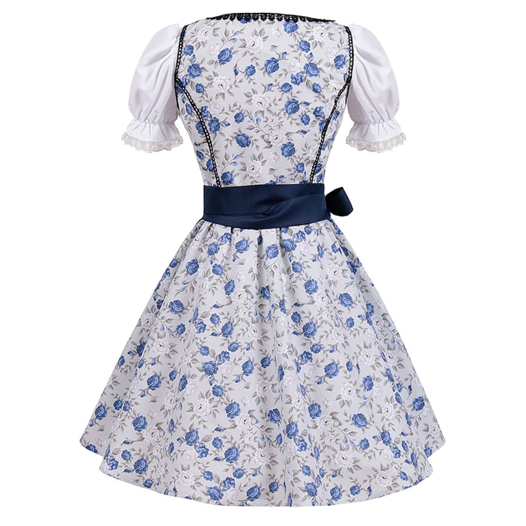 Elegantes Dirndlkleid mit Schürze im traditionellen Oktoberfest-Look