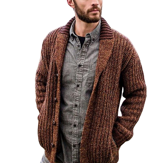 Herren Strickjacke im Grobstrickdesign für Herbst und Winter