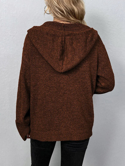 Gestrickter Damen Kapuzen-Cardigan für Alltag und Freizeit