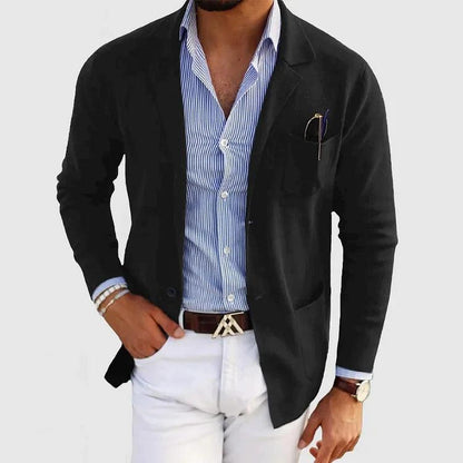 Herren Strickjacke mit Reverskragen und Taschen