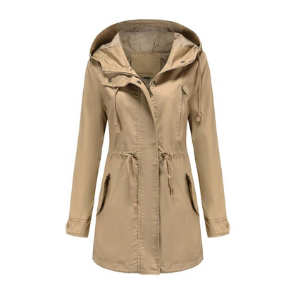 Wasserabweisende Damenjacke mit Kapuze für Frühling und Herbst
