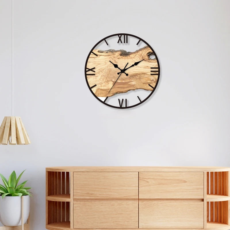Holzoptik Wanduhr mit