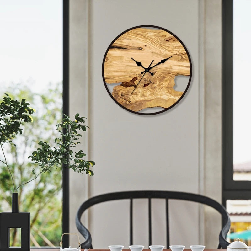 Holzoptik Wanduhr mit