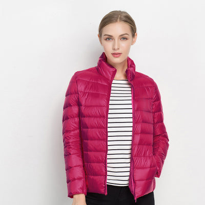 Leichte Damen-Daunenjacke mit Stehkragen für Frühling und Übergangszeit