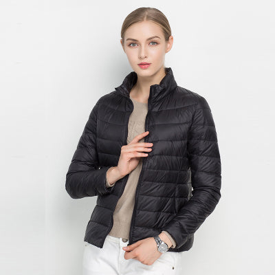 Leichte Damen-Daunenjacke mit Stehkragen für Frühling und Übergangszeit