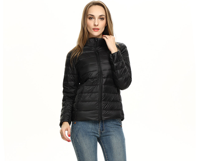 Leichte Damen-Daunenjacke mit Stehkragen für Frühling und Übergangszeit