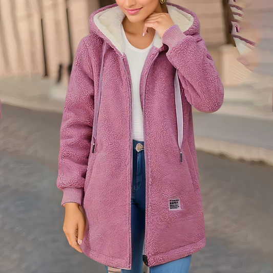 Damen Frühjahrs Fleecejacke mit Kapuze