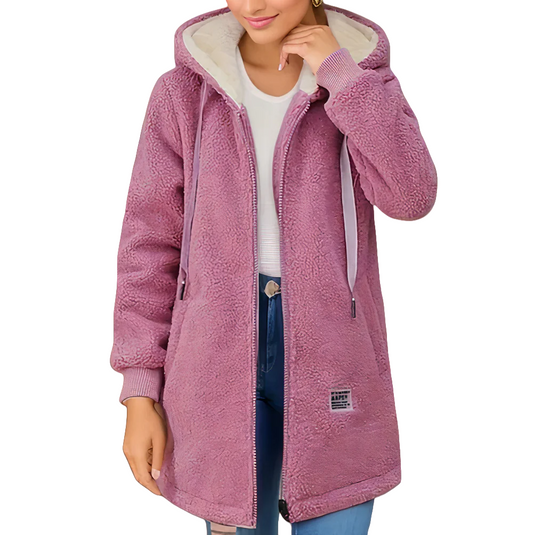 Damen Frühjahrs Fleecejacke mit Kapuze