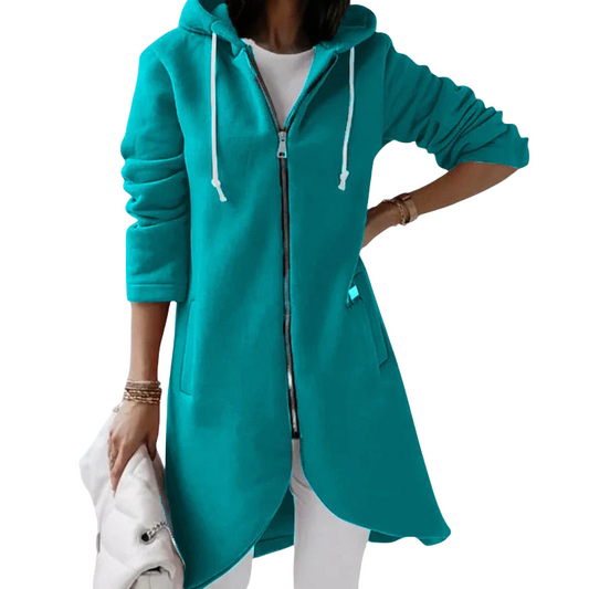 Mittellange Jacke mit Kapuze