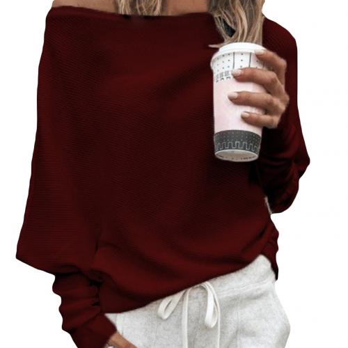 Damen Pullover One-Shoulder Langarm