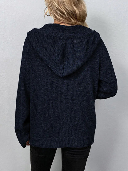Gestrickter Damen Kapuzen-Cardigan für Alltag und Freizeit