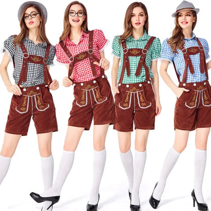 Freches Trachtenkostüm im Lederhosen-Stil für Damen – ideal fürs Oktoberfest