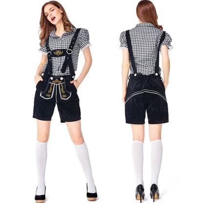Freches Trachtenkostüm im Lederhosen-Stil für Damen – ideal fürs Oktoberfest